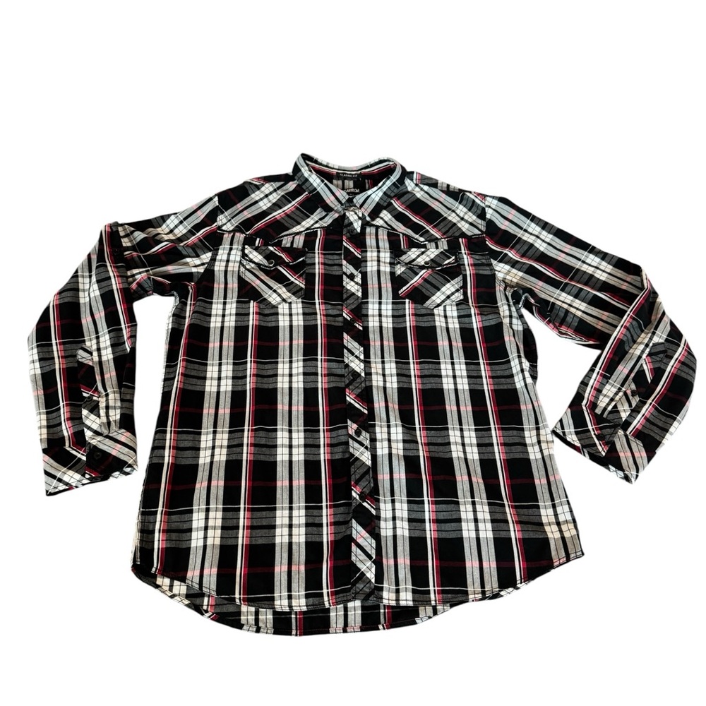Carbon Women's‎ Long Sleeve Button Down Slim Fit Shirt Size XXL